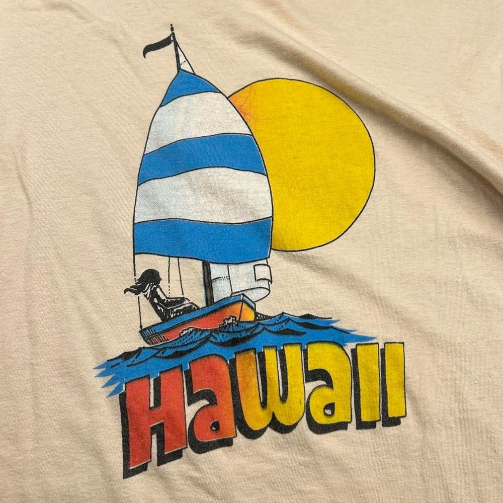 Vintage 1970s Hawaii graphic cutoff tee - Picture 4 of 5